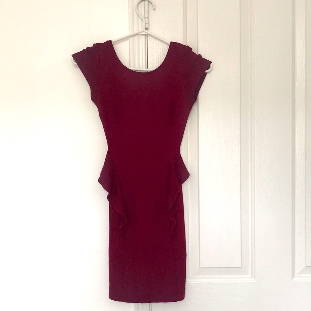 Burgundy Peplum Dress